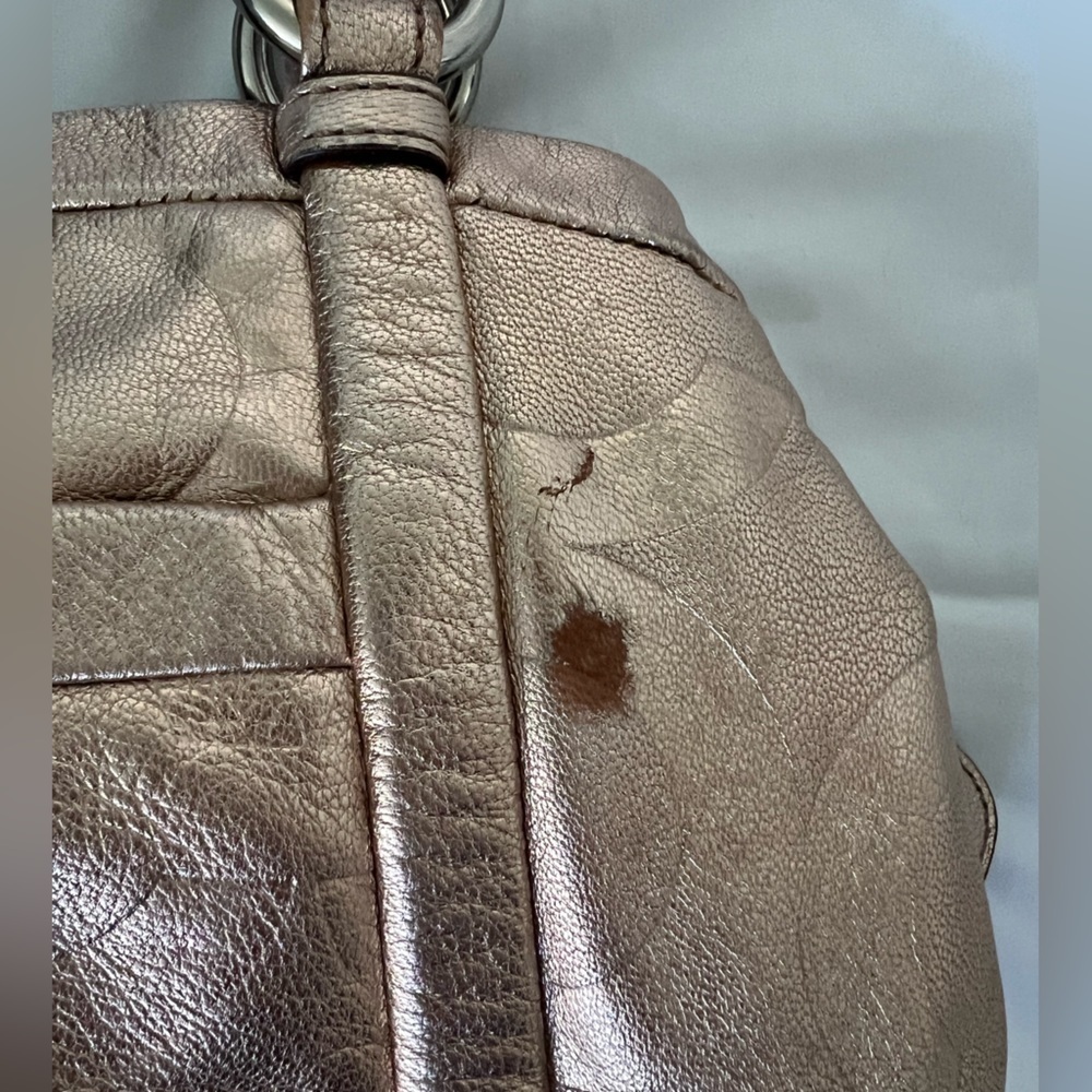 Coach Large Rose Gold Leather Satchel Bag - Picture 10 of 13